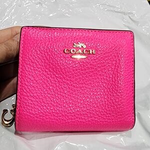 Coach Neon Pink Leather Wallet
